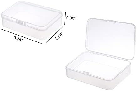 Mulianbox Pequeno Caixa de plástico com tampa de 10 pacote 3,54x2.36x0,8 polegadas Clear Pequenas contêineres de contêineres