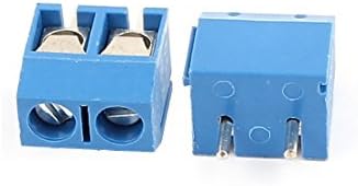 Aexit 60pcs Terminais de 5 mm Espaçamento de tom PCB Placa Terminal Blocks Terminais de parafuso Conectores azul
