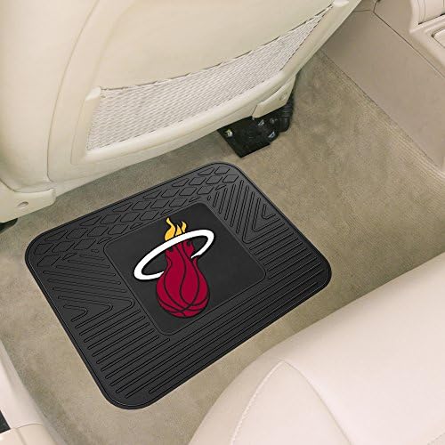 Fanmats 10015 Miami Heat Back Row Utility Car tapete - 1 peça - 14in. x 17in., All Weather Protection, Universal Fit, Logo
