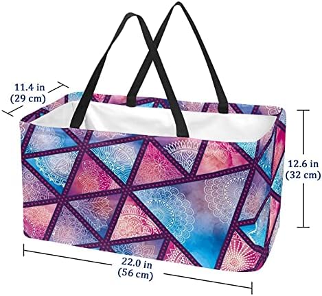 50l Shopper Bags Triângulos étnicos de padrão floral