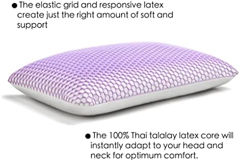 Berklan Purple Harmony travesseiro para dormir grade elástica de suporte com de látex de látex de talalay alivia