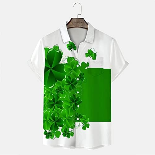 Camisa de camisa do dia de St. Patrick Kamemir Camiseta retro angustiada verde com colares e óculos de sol Conjunto