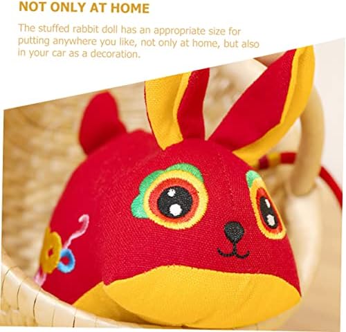 AMOSFUN 2PCS Ano do mascote de coelho Brinquedos recheados de brinquedos de mesa