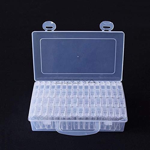 Caixa de armazenamento vazia de plástico transparente de Anncus 64 para unhas de diamante de diamante de diamante miçangas de miçangas