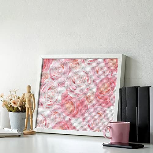 Elegância cor rosa rosas kits de pintura de diamante 5d broca completa de broca de shinestone artes decoração de parede
