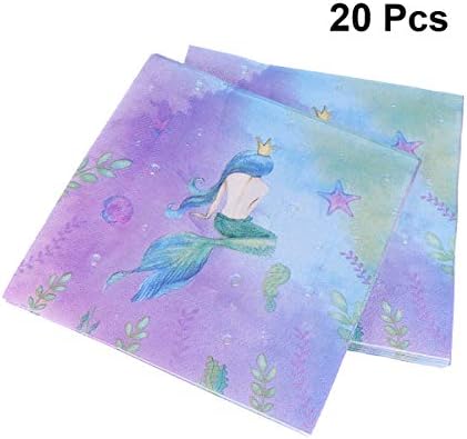 AMOSFUN 20PCS Mermaid Guardy Party Supplies Disponível Deckins Denogail Donqueiros para Coquetel Decoração de Piscina de Casamento da Piscina de Birthday Wedding