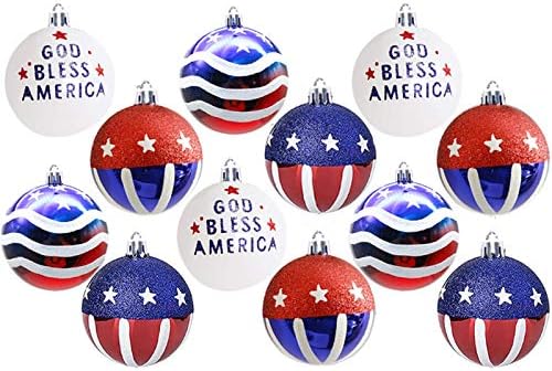 Bola de Natal da bola pendurada 4 de julho Ornamento pendurado Decoração de festas da festa da independência Ornamentos