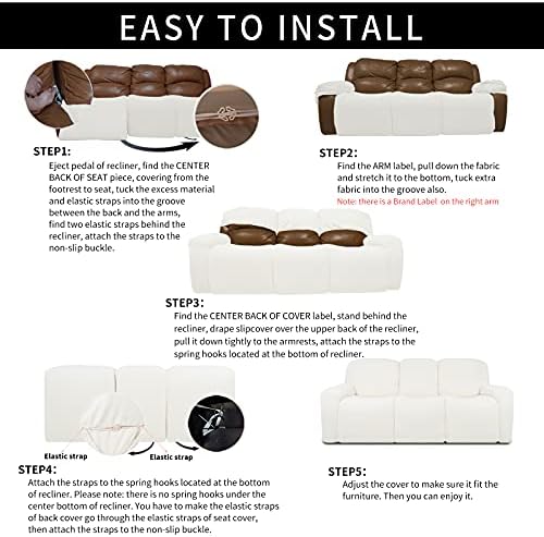Easy-and-in-em-poecas sofá-de-revolta com o sofá com bolso, Jacquard 3 Seat Slipcover Slipcover à prova de vazamento