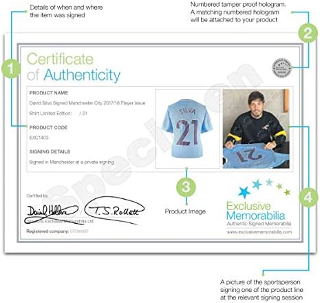 David Silva assinou a edição limitada Manchester City 2017-18 emissão de Jersey de futebol | Mormas de recordações autografadas