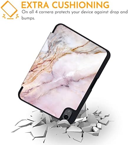 Oi espaço ipad mini 6 case em mármore ipad mini 6ª geração com porta -lápis 2021 8,3 polegadas Trepa de marmorete de mármore rosa
