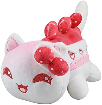 Nocpek fofo gato de pella brinquedo, gato de sobremesa de animais de 9,8 de 9,8, cor de pelúcia 3D, decoração de travesseiro