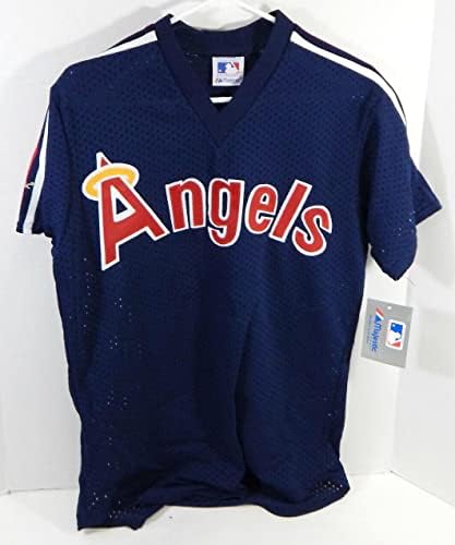 1983-90 California Angels Game Blank emitiu Blue Jersey Batting Practice M 733 - Jogo usou camisas MLB