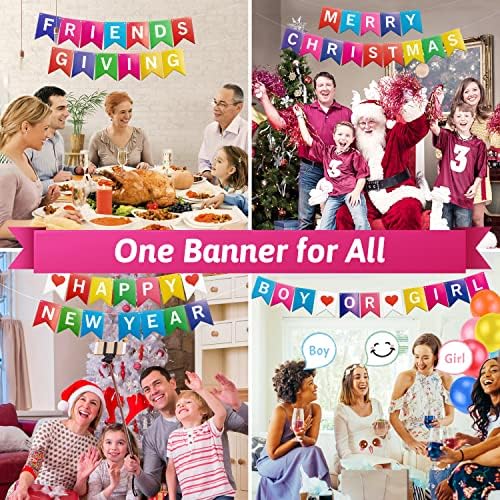 Feliz aniversário banner, nome personalizado decorações de feliz aniversário arco-íris colorido com 2 conjuntos A-Z Letters Multi Ocha de ocasião Balões de confete para homens para homens meninos meninos garotos