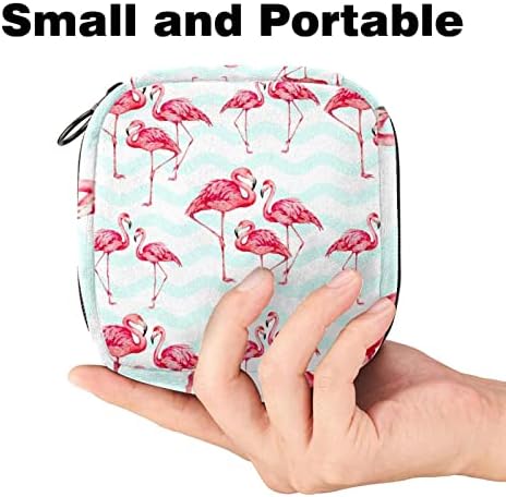 Meninas de guardanapos sanitários pads bolsa feminina feminina menstrual bolsa para meninas período portátil saco de armazenamento saco de armazenamento flamingos com zíper