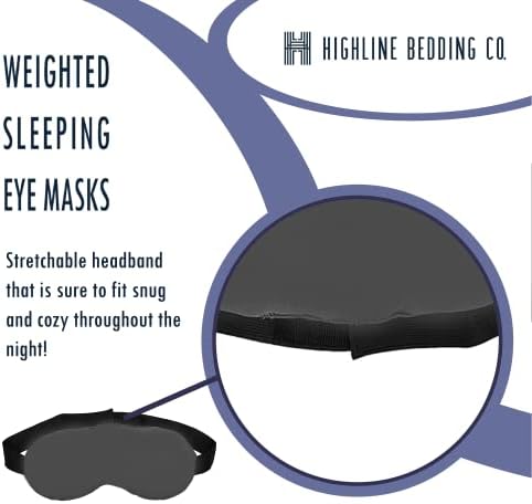 Máscara para dormir ponderada em casa Morgan - 0,5 libras máscara ocular para relaxar o sono com faixa de cabeça expansível ajustável