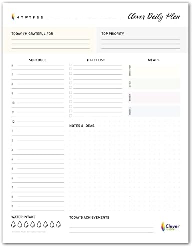 Diário Planner Pad para aumentar a produtividade e atingir seus objetivos | 8,5 x 11 diariamente para fazer o bloco de notas com 50 lençóis sem data