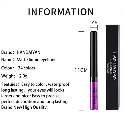 Eyeliner líquido xiahium fosco fosco durar mais duradouro pigmentado colorido colorido olho de olho de olho no olho de olhos lápis