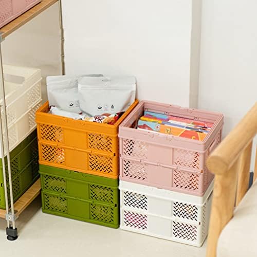 Crates de Zerodeko para armazenamento, cestas de plástico para organizar, cestas de compras dobráveis, caixas dobráveis ​​com alças,