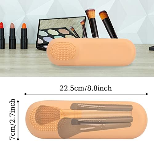 Arquumi grande suporte de escova de maquiagem para viagem, 8,8 * 2,7 * 1,5 polegada, 2 polegadas de silicone Brushes Organizer com