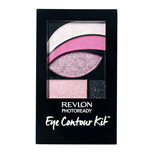 Revlon Kit de contorno de olho fotorready, paleta de sombras com 5 tons úmidos/secos e aplicador de pincel de ponta