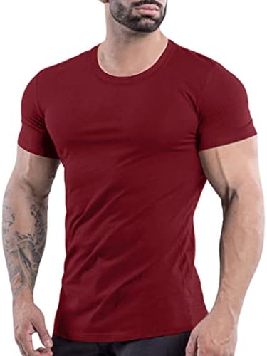 Camisetas musculares masculinas Moda de manga curta camiseta de camiseta de ginástica atlética de ginástica atlética