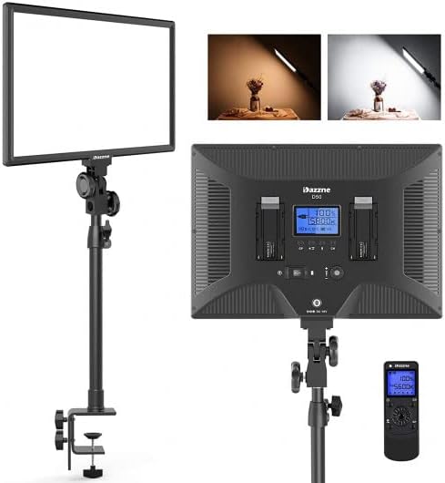 Dazzne D50 Luz de videoconferência da iluminação de videoconferência com controle remoto sem fio, iluminação de webcam