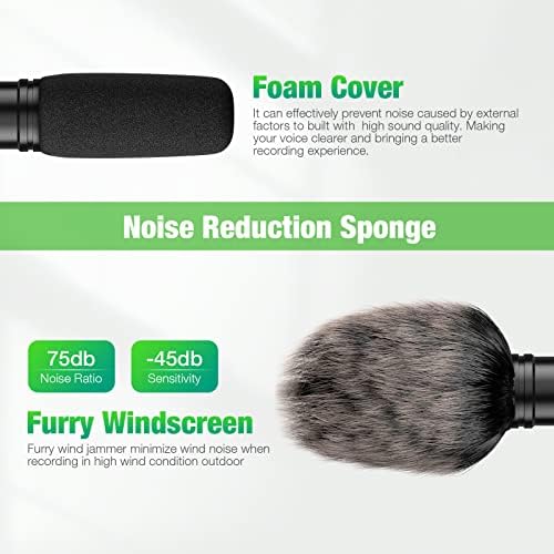 Microfone de vídeo Microfone de câmera DSLR universal com montagem de choque, microfone de espingarda de pára -brisas compatível