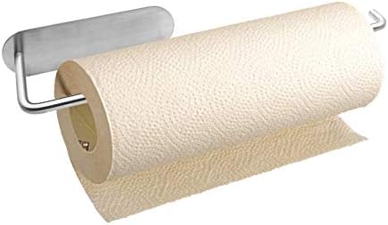 Suporte de toalhas de papel sob o suporte do gabinete, suporte de toalha de papel de montagem na parede para banheiro - aço inoxidável | Auto -adesivo | 12 polegadas