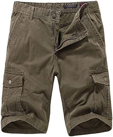Maiyifu-GJ de cor de algodão sólida de cor masculina shorts de carga ao ar livre Multi bolsos curtos casuais calças curtas leves curtas