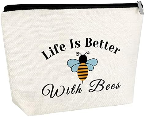 Bolsa de maquiagem de presente de amante da abelha para mulheres para mulheres abelhas de abelhas de abelhas para sua garota, filha,