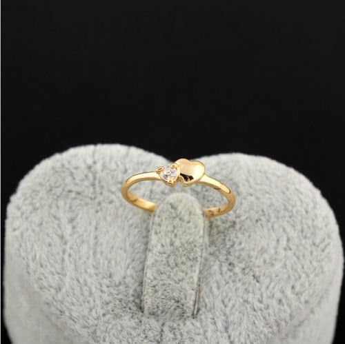 Nongkhai Shop 18k amarelo em ouro amarelo zircão de zircão amor anéis jóias femininas