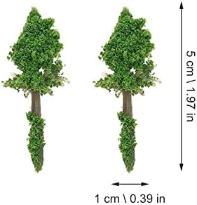 Nuobesty Green Decor 50pcs Modelo árvores de álamo da árvore de pinheiros de árvore de trem miniaturos de trânsito de árvore