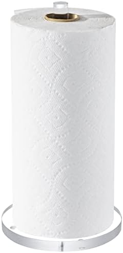 Mygift moderno clara de papel acrílico de acrílico Toalha de papel rolo de rolagem vertical, Toalhes de cozinha descartáveis ​​minimalistas de bancada transparente Dispensador