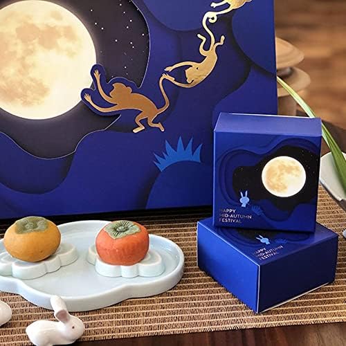 Houchu Pastry Box 1 PCs Creative Wedding Decor de Biscoit embrulhando estilo chinês com bolsa de mão para laço de lua, caixa de presente de pastelaria de gema