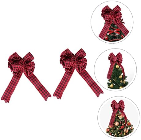 Hanabass 2pcs Tie de gravata borboleta Presentes de escritório decoração de escritório decoração de casa verde arcos para presente cesta grande gravata borboleta de Natal