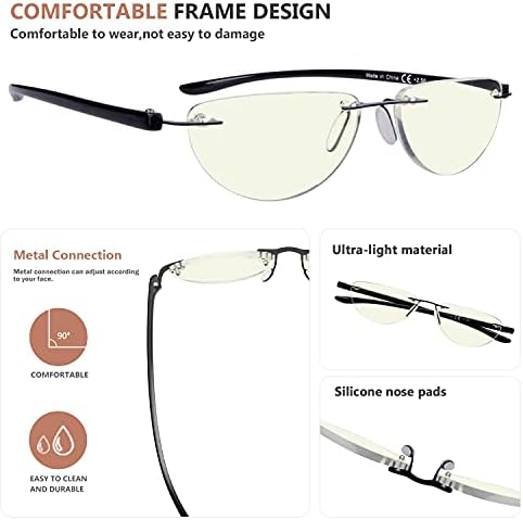 Eyekepper 4-Packless Reading Glasses Light Blocking Mulheres Mulheres Leitores Móia Lua