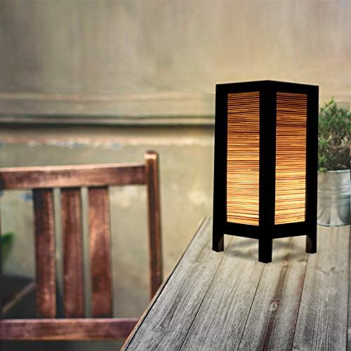 Lâmpada japonesa de cabeceira de cama vermelha - Lâmpada de mesa decorativa de lâmpada decorativa de lâmpada de mesa asiática - Lâmpada