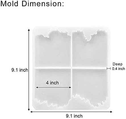 Resinworld 4 polegadas Moldes de montanha -russa, moldes de montanha -russa de silicone para resina epóxi, molde de geodo para fazer