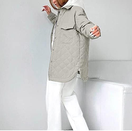 Twgone feminino casaco moda moda de manga comprida RHombus cor sólida corda espessada botão externa casaco de casaco