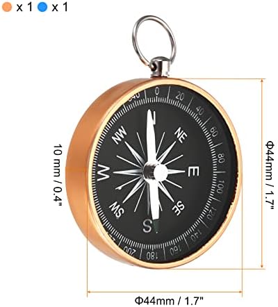 Patikil Pocket Compass, Survival Sports Navigation Compass com Key Ring para acampar ao ar livre