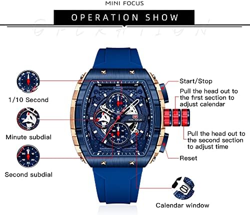 Mini Focus Men's Watch Moda Sport Wrist Watches Silicon Strap Quartz Watch for Men