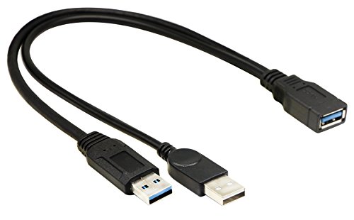 ZDYCGTime USB 3.0 Extender Cable USB 3.0 fêmea para USB 3.0 e USB 2.0 Dados de energia extra de energia y Cabo de extensão do carregador