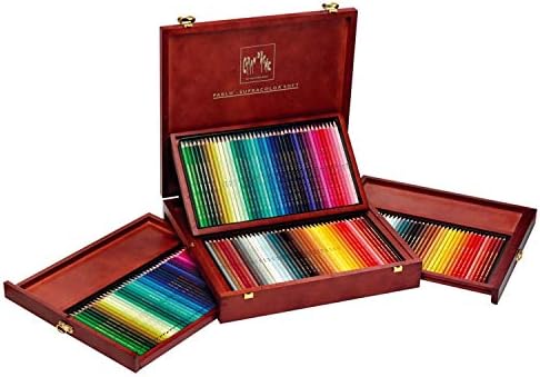 Caran d'Ache supracolor + pablo box de madeira 160 lápis