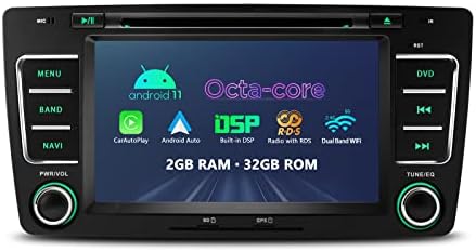 Xtrons Cartero estéreo para Skoda Octavia Yeti, Android 11 Octa Core Car Radio DVD Player, tela de toque de 7 polegadas estéreo