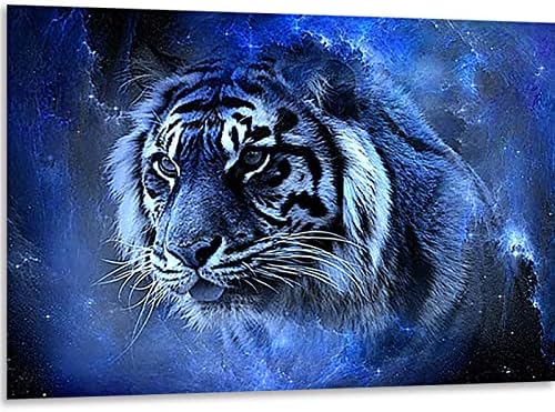 Kits de pintura de diamante 5D de Instarry DIY 5D Fantasy Tiger Branco Crystal Cross Stitch Decoração Artes e Artesanato 23,6x15,7