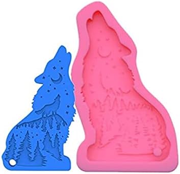 Bear Wolf Keychain Mold Resina Bolida Urso de silicone molde de argila de argila para decoração de bolo para resina DIY Crafts pingente