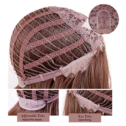 Perucas sintéticas para mulheres perucas de seda de alta temperatura Europeias e americanas Novas peruca ladra preto marrom vermelho