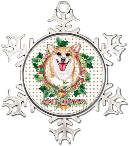 Dog MerryChristmas 2022 Ornamento Flor Grinalh Ornamento para a Árvore 2022 Decoração de Natal Dog Dogro Floral Floco de