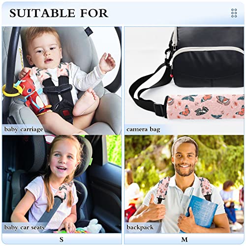 Tampas de alça de assento de carro de borboletas para crianças bebês 2 PCs tiras de assento de carro almofadas de almofada de