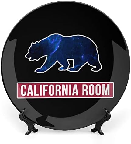 Placa decorativa de cerâmica de urso da Califórnia com exibição Stand pendurando presentes festivos de casamento
